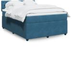 vidaXL kék bársony rugós ágy matraccal 140 x 190 cm (3290044)