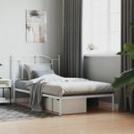 vidaXL fehér fém ágykeret fejtámlával 100x190 cm (353482)