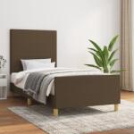 vidaXL sötétbarna szövet ágykeret matrac nélkül 90x200 cm (3124866)