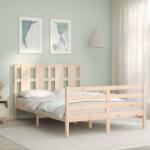 vidaXL tömör fa ágykeret fejtámlával 140 x 190 cm (3194096)