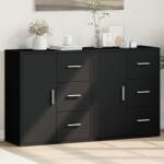vidaXL 2 db fekete szerelt fa tálalószekrény 60 x 31 x 70 cm (3276554)