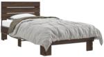 vidaXL barna tölgyszínű szerelt fa és fém ágykeret 75 x 190 cm (845751)