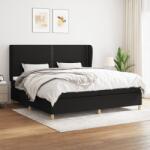 vidaXL fekete szövet rugós ágy matraccal 200 x 200 cm (3128471)