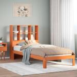 vidaXL barna tömör fenyőfa könyvespolcos ágy matrac nélkül 75 x 190 cm (3322572)