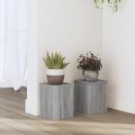 vidaXL 2 db szürke sonoma szerelt fa növénytartó állvány 15x15x20 cm (852893) - vidaxl