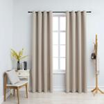 vidaXL 2 db bézs sötétítőfüggöny fémgyűrűkkel 140 x 245 cm (134444)