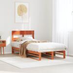 vidaXL viaszbarna tömör fenyőfa ágy matrac nélkül 100 x 200 cm (850799)