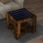 vidaXL füstös tölgy szerelt fa dohányzóasztal LED-del 53 x 53 x 45 cm (847543)