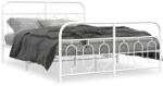 vidaXL fehér fém ágykeret fej- és lábtámlával 135x190 cm (377183)