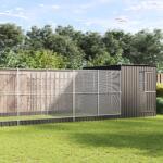 vidaXL ezüstszínű acél madárház bővítménnyel 704 x 303 x 216 cm (3214264)