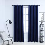 vidaXL 2 db sötétkék bársony sötétítőfüggöny gyűrűkkel 140 x 225 cm (134529)