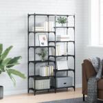 vidaXL fekete szerelt fa és vas könyvespolc 100 x 32 x 170 cm (832788) - vidaxl