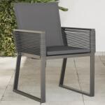 vidaXL 4 db fekete polyrattan kerti szék párnával (4008116)