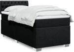 vidaXL fekete szövet rugós ágy matraccal 90x190 cm (3285752)