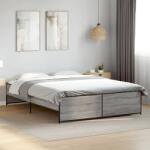 vidaXL szürke sonoma szerelt fa és fém ágykeret 150 x 200 cm (3279885)