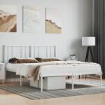 vidaXL fehér fém ágykeret fejtámlával 140 x 190 cm (352529)