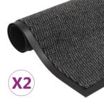 vidaXL 2 db antracitszürke négyszögletes szennyfogó szőnyeg 60 x 90 cm (3051605)