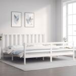 vidaXL fehér tömör fenyőfa ágy matrac nélkül 200 x 200 cm (3193812)