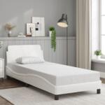 vidaXL fehér műbőr ágykeret fejtámlával 80 x 200 cm (373079)
