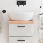 vidaXL világosbarna kezelt tömör fa fürdőszobai pult 40x30x(2-6) cm (3156091)