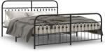 vidaXL fekete fém ágykeret fej- és lábtámlával 183 x 203 cm (376622)