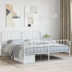 vidaXL fehér fém ágykeret fej- és lábtámlával 183 x 213 cm (373959)