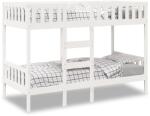 vidaXL fehér tömör fenyőfa emeletes ágy 90 x 200 cm (3308602) - vidaxl