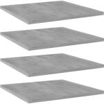 vidaXL 4 db betonszürke szerelt fa könyvespolc 40 x 40 x 1, 5 cm (805178)