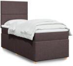 vidaXL sötétbarna szövet rugós ágy matraccal 90 x 200 cm (3291159)
