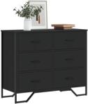 vidaXL fekete szerelt fa komód 91 x 35, 5 x 74, 5 cm (3295302)