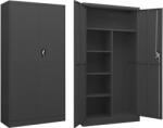 vidaXL antracitszürke acél zárható szekrény 90 x 40 x 180 cm (335973) - vidaxl