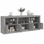 vidaXL szürke sonoma tálalószekrény LED-világítással 181, 5x37x67 cm (3209007)
