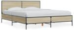 vidaXL sonoma tölgyszínű szerelt fa és fém ágykeret 150 x 200 cm (3280003)