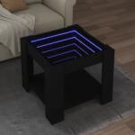 vidaXL fekete szerelt fa dohányzóasztal LED-del 53 x 53 x 45 cm (847540)