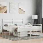 vidaXL fehér fém ágykeret fej- és lábtámlával 120 x 190 cm (352383)