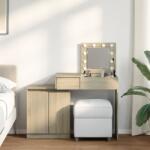 vidaXL sonoma tölgy színű fésülködőasztal LED-del 115 x 37 x 110, 5 cm (848229)