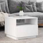 vidaXL fehér dohányzóasztal LED-lámpákkal 50 x 49 x 40 cm (839826)
