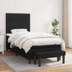 vidaXL fekete szövet rugós ágy matraccal 80 x 200 cm (3136711)