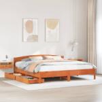 vidaXL viaszbarna tömör fenyőfa ágy matrac nélkül 180 x 200 cm (3301820)