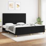 vidaXL fekete szövet ágykeret matrac nélkül 180 x 200 cm (3125237)