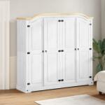 vidaXL fehér Corona tömör fenyőfa ruhásszekrény 194 x 52 x 186 cm (4012163)