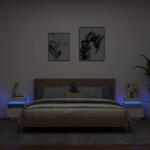 vidaXL 2 db fehér műfa éjjeliszekrény LED-fényekkel 40x39x48, 5 cm (836785)