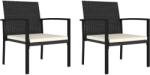vidaXL 2 db fekete polyrattan kerti étkezőszék (317170)