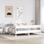 vidaXL fehér tömör fenyőfa ágy matrac nélkül 180 x 200 cm (3306919)
