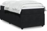 vidaXL fekete bársony rugós ágy matraccal 80 x 200 cm (3285604)