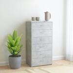 vidaXL 6-fiókos betonszürke szerelt fa tálalószekrény 50 x 34 x 96 cm (800670)
