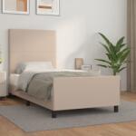 vidaXL cappuccino színű műbőr ágykeret fejtámlával 90 x 200 cm (3125432)