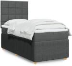 vidaXL sötétszürke szövet rugós ágy matraccal 80 x 200 cm (3294184)