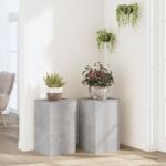 vidaXL 2 db betonszürke szerelt fa növénytartó állvány 30 x 30 x 50 cm (852918) - vidaxl