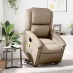 vidaXL elektromos cappuccino műbőr felállást segítő masszázsfotel (3204253)
